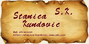 Stanica Kundović vizit kartica